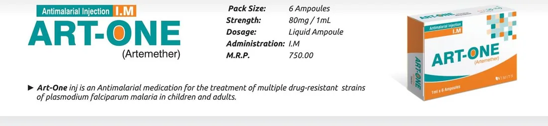 Art-One Injection (Artemether — Antimalarial Injection) detail image – Wimits Pharmaceuticals