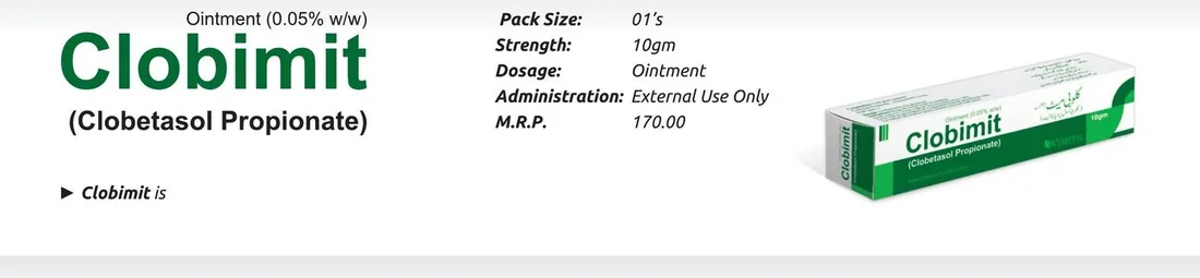 Clobimit Ointment (Clobetasol Propionate..........0.05% w/w) detail image – Wimits Pharmaceuticals