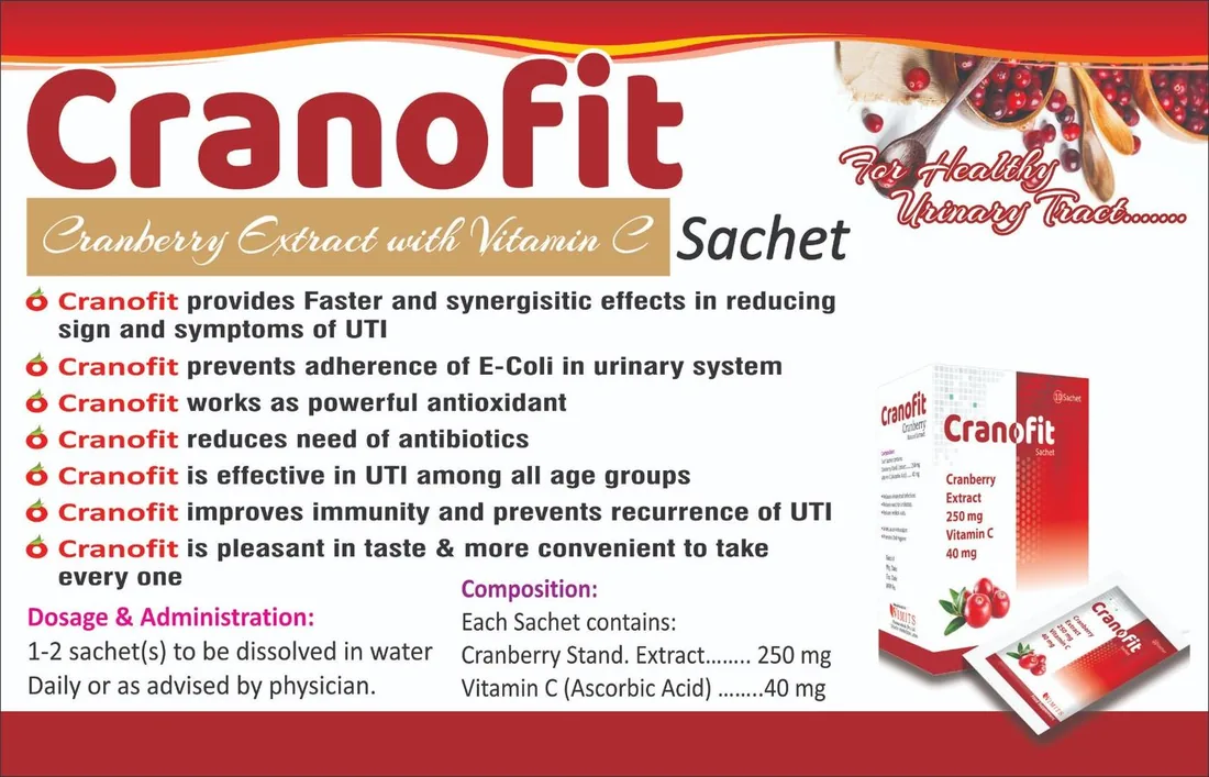 Cranofit Sachet (Cranberry Ext) box pack – WIMITS Pharmaceuticals