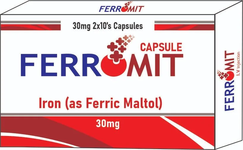 Ferromit 30mg Capsule (Iron (as Ferric Maltol)) strip pack – WIMITS Pharmaceuticals