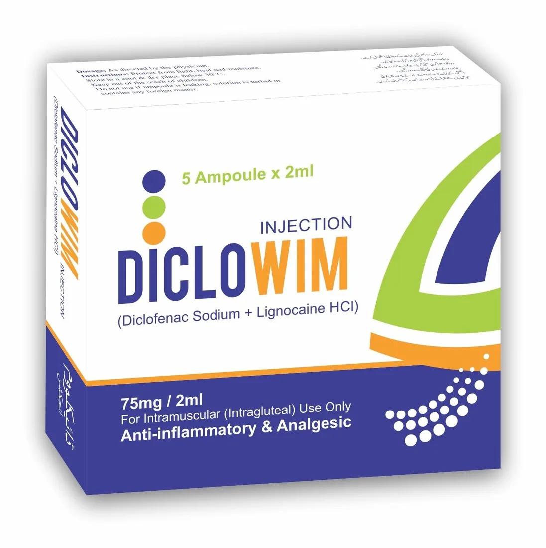 Diclowim Injection (Dicolofenac Sodium) strip pack – WIMITS Pharmaceuticals