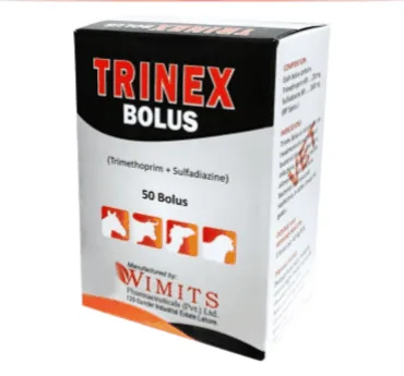 TRINEX BOLUS-(for each bolus)-Trimethoprim BP....200mg  Sulphadiazine   BP....1000mg (BP Specs.)– Wimits Pharmaceuticals