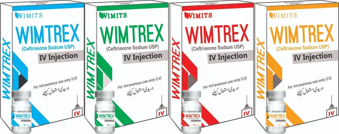 Wimtrex 1g Iv Injection (Ceftriaxone sodium) strip pack – WIMITS Pharmaceuticals